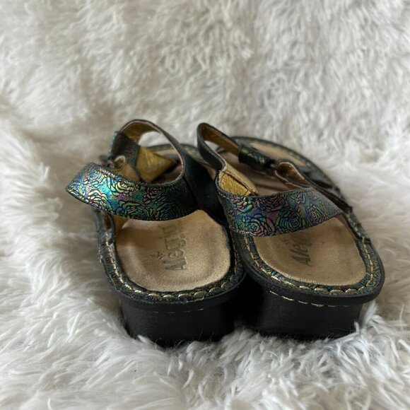 Alegria Kleo Abalone Rose Sandals Womens Size 38 Leather Colorful Rose Design - Picture 2 of 4